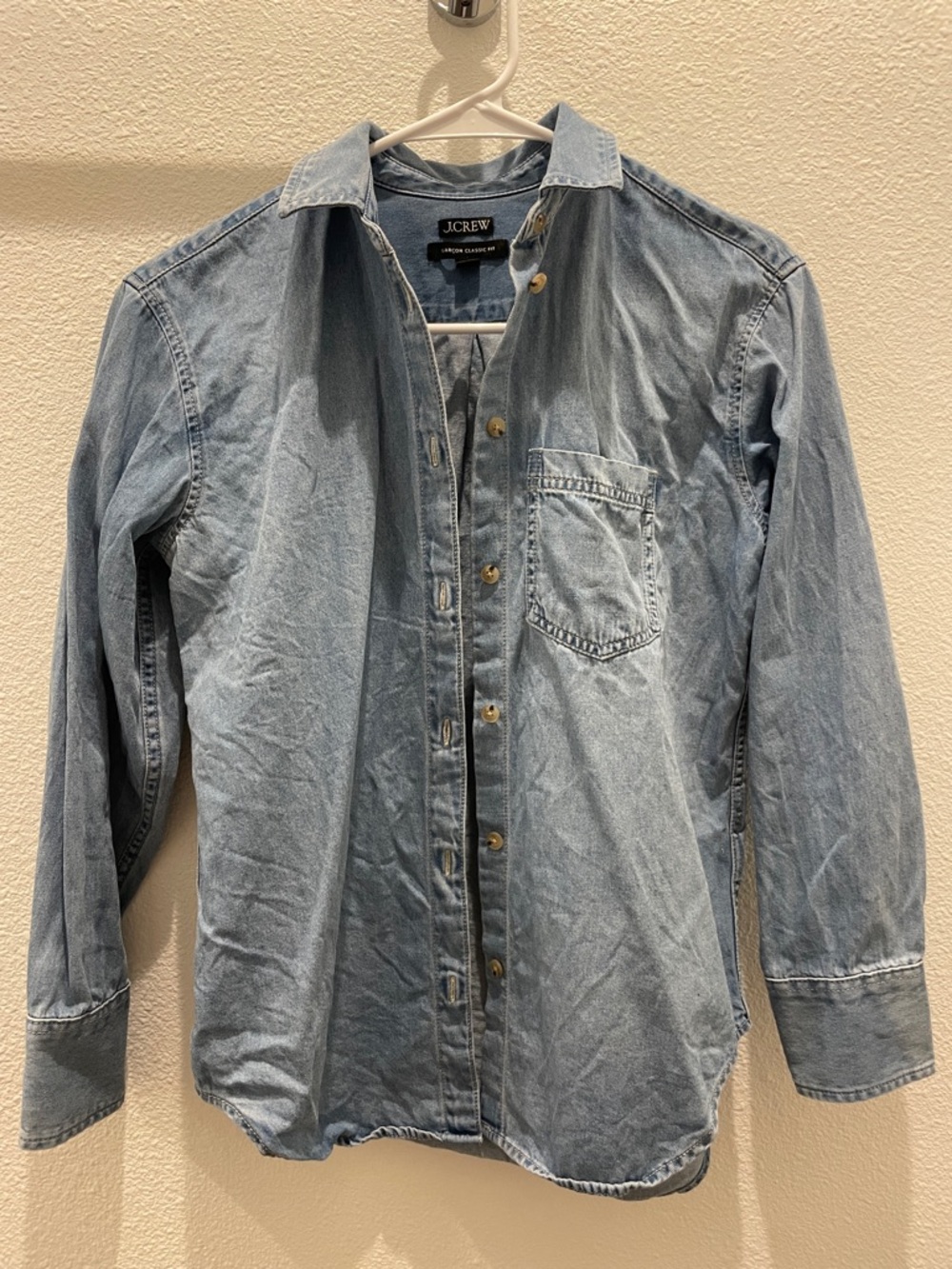 J. Crew Light Wash Denim Button-Down Shirt 00P